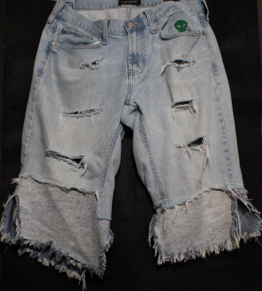 1 of 1 Distressed Baggy Jean Shorts