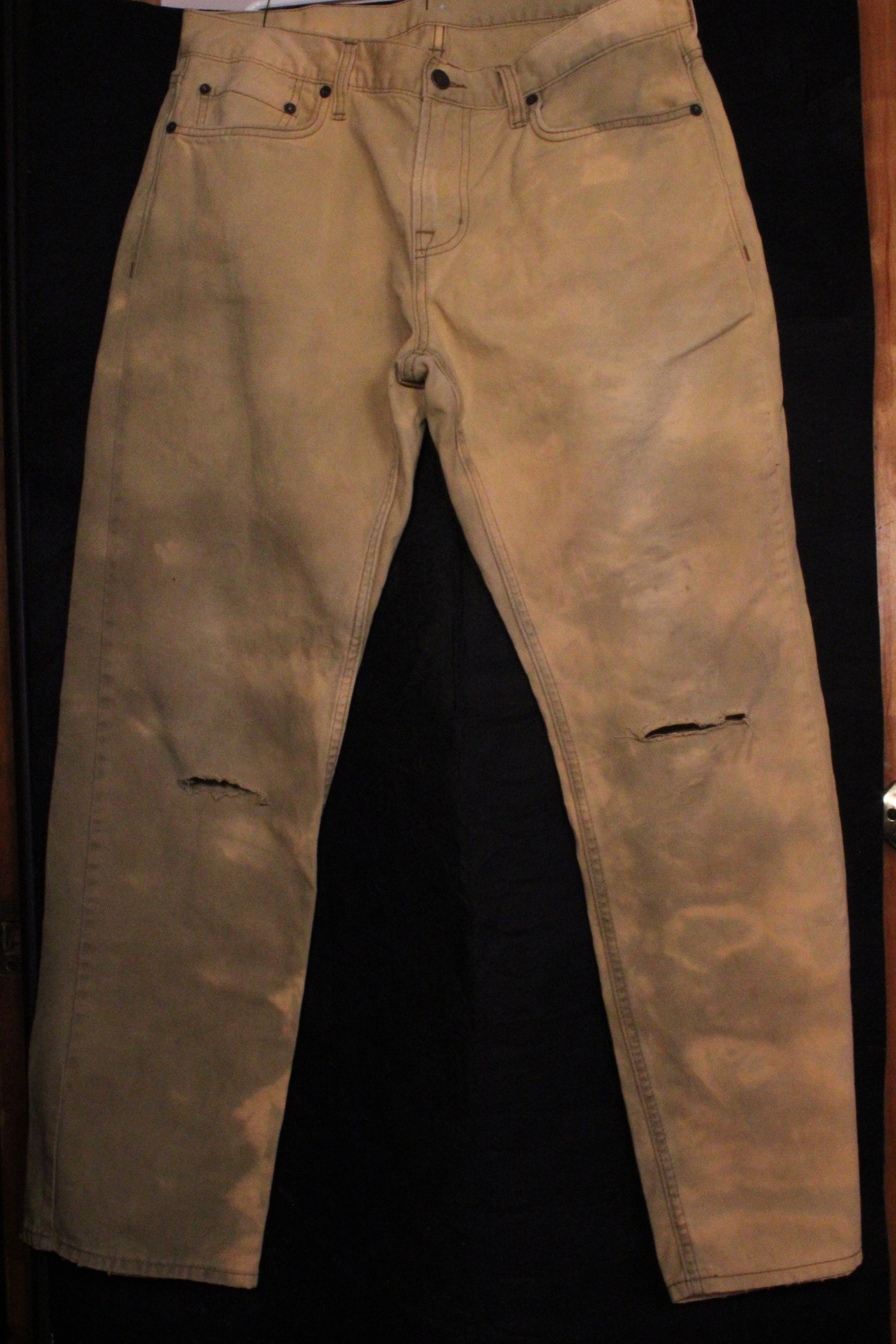 1 of 1 Bleach Wash Distressed Khakis