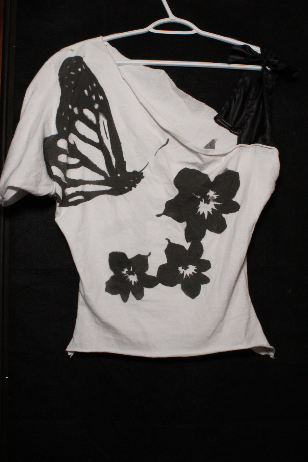 1 of 1 Black Strap "Butterfly" Cut Tee