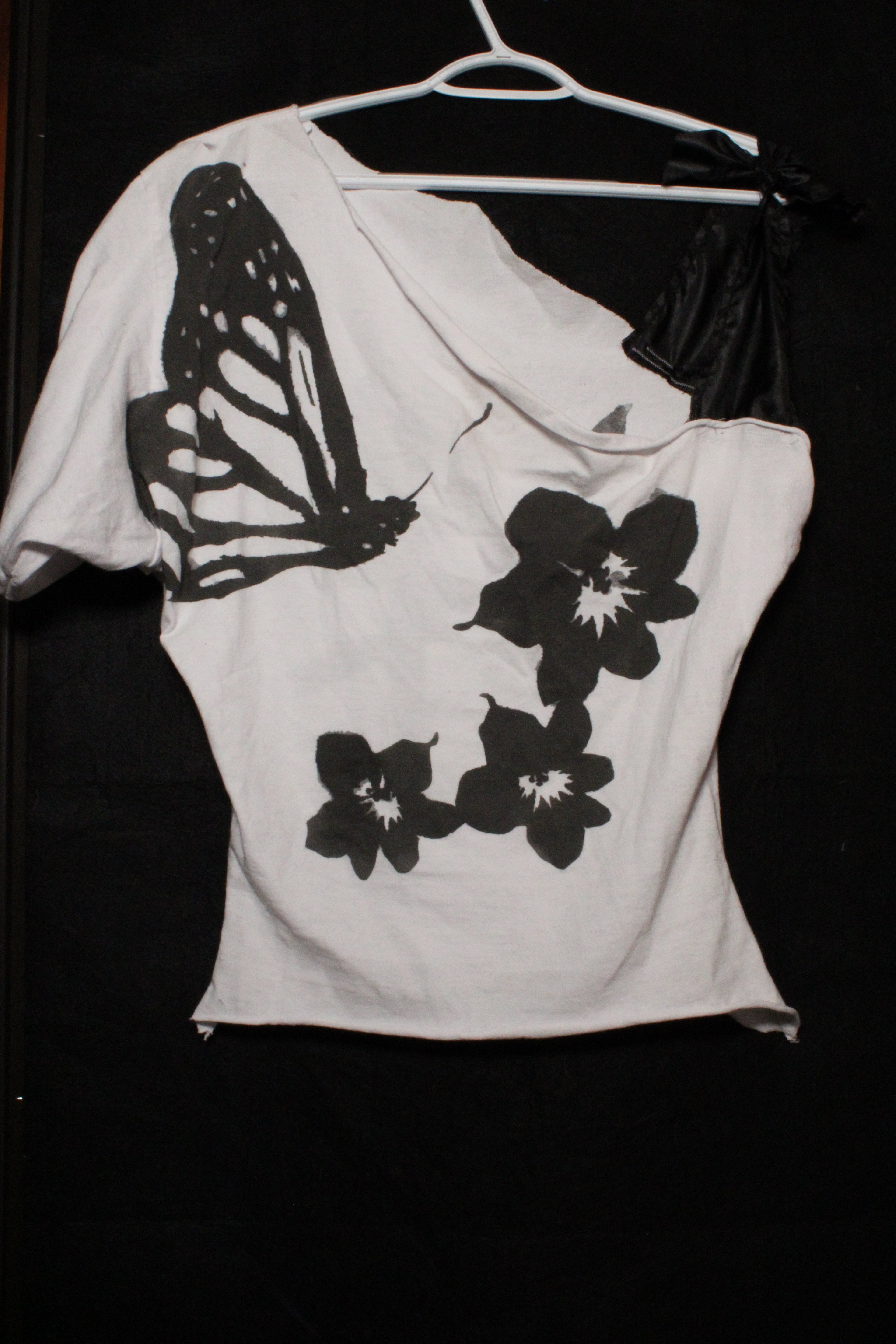 1 of 1 Black Strap "Butterfly" Cut Tee