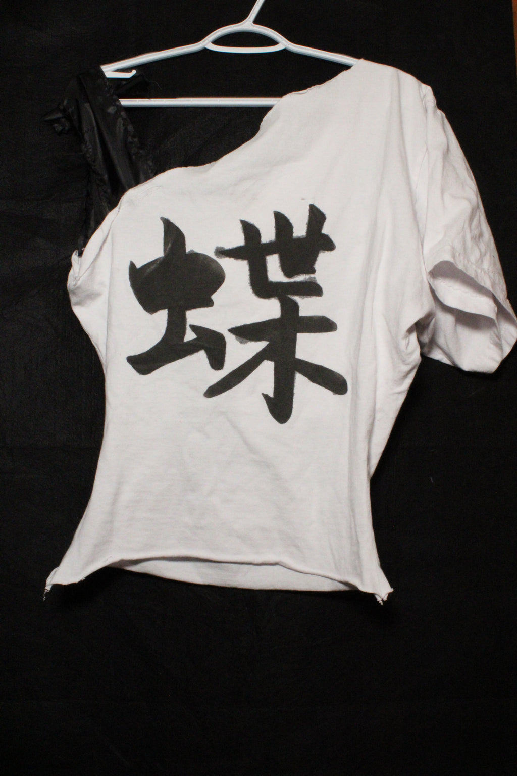 1 of 1 Black Strap "Butterfly" Cut Tee