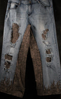 Blue Flame Baggy Distressed Denim